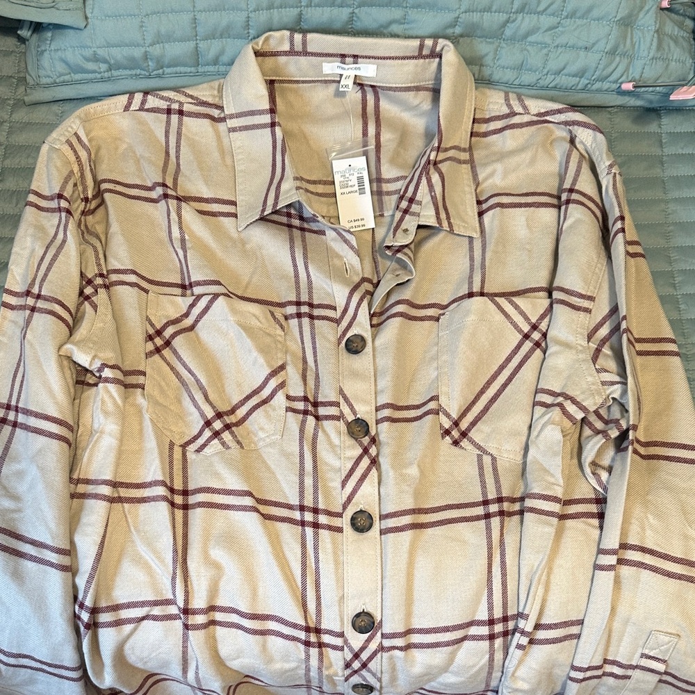 NWT Maurice’s Women’s Plaid Button-Up Shirt